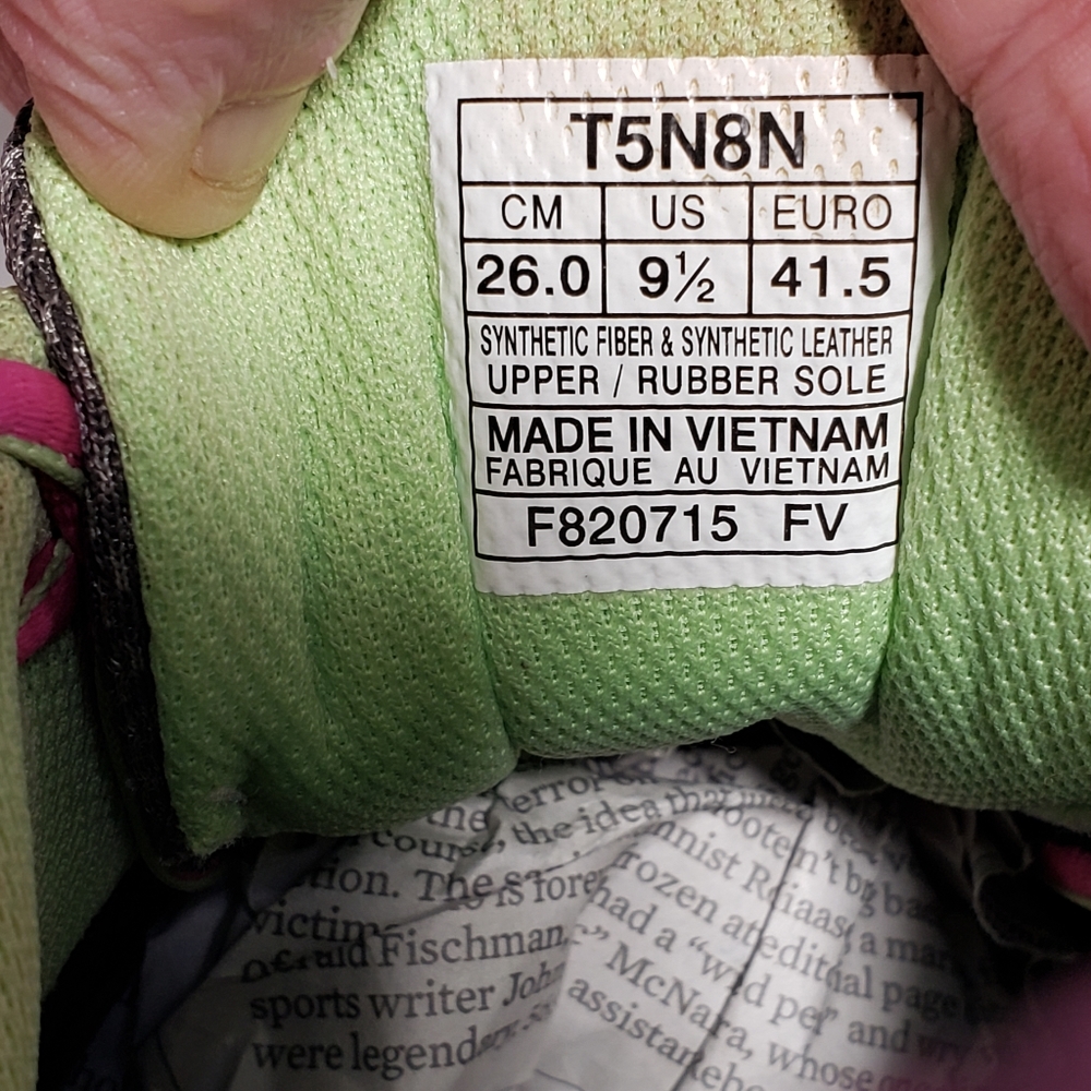 Asics Womens Gel Venture 5 T5N8N Gray and Green Running Shoes Lace Up Sz 9.5 - Picture 3 of 10